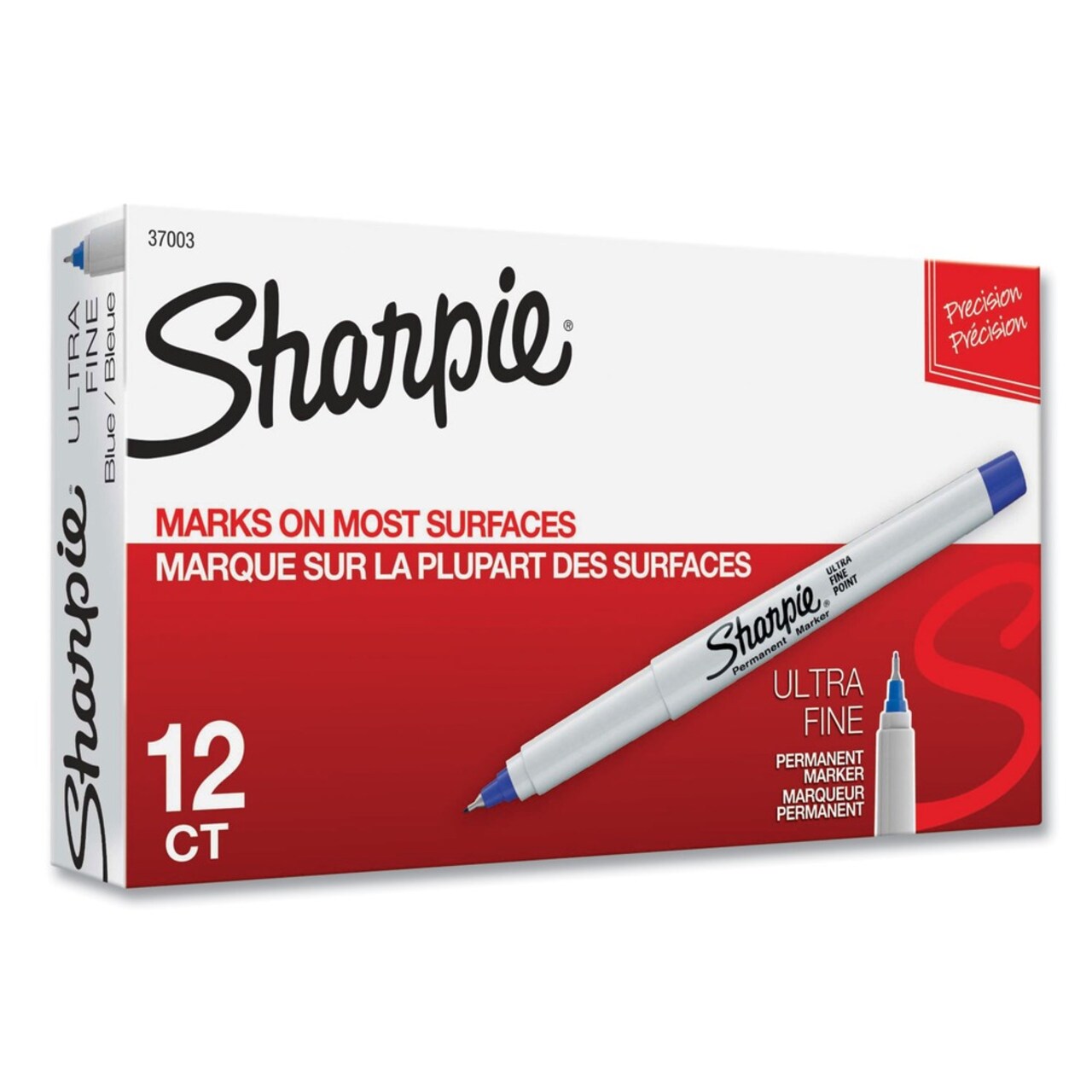 Sharpie Permanent Marker - Ultra-Fine Needle Tip/Blue (1-Dozen)